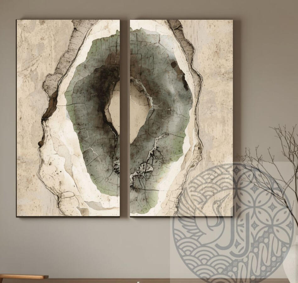 Japandi Oyster Shell Wall Art Prints Japandi Oyster Shell Wall Art Prints